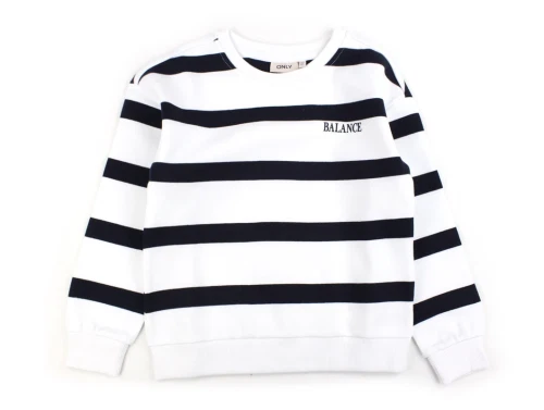 Kids ONLY bright white/night sky stribet sweatshirt